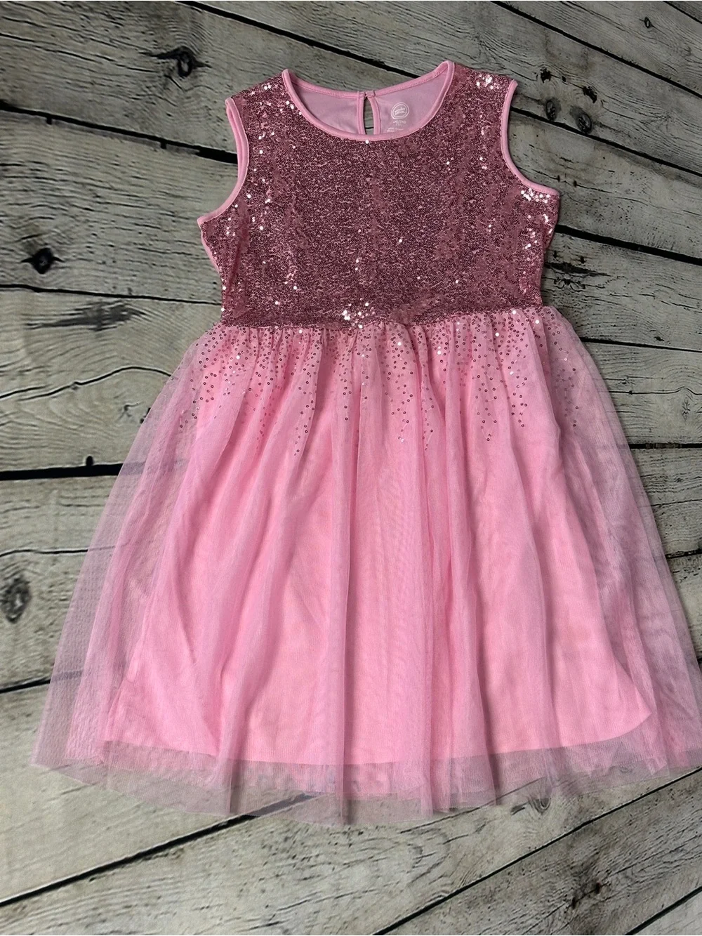 wonder nation Pink Sequin Tulle Party Dress for Girls Size XXL (18)